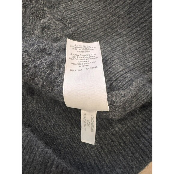 J.Crew Womens S Charcoal Wool Alpaca Boat Neck Relaxed Cable Knit Sweater Dress - Picture 6 of 8